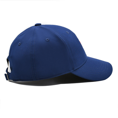 Biru 54cm 6 Panel Cotton Baseball Caps Logo Kustom Dapat Disesuaikan Unisex