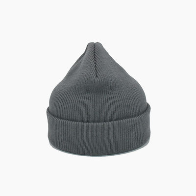 Unisex Grey Acrylic Polyester Knit Beanie Hats Personalized Color