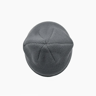 Unisex Grey Acrylic Polyester Knit Beanie Hats Personalized Color