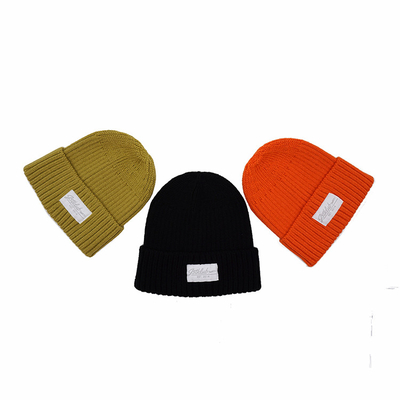 Knit Diborgol Acrylic Slouchy Beanie Streetwear Private Woven Label Nelayan Tengkorak Topi Musim Dingin