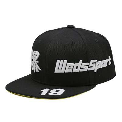 Tombol Belakang Gaya Hip Hop Pinggiran Datar Topi Snapback Ukuran Disesuaikan Bordir 3D