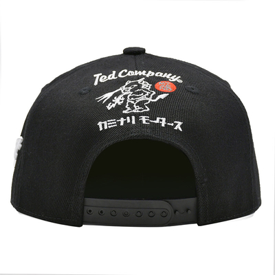 Tombol Belakang Gaya Hip Hop Pinggiran Datar Topi Snapback Ukuran Disesuaikan Bordir 3D