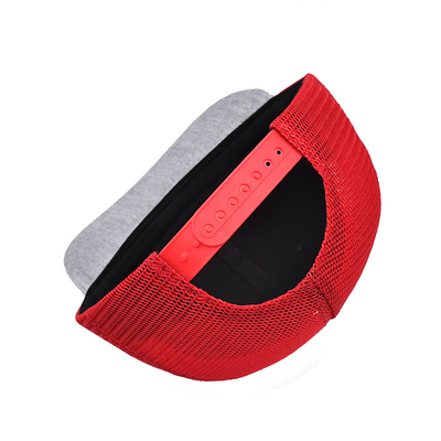 Custom 6 Panel Trucker Cap Bordir Logo Polyester Mesh Hat