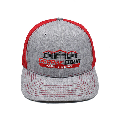 Custom 6 Panel Trucker Cap Bordir Logo Polyester Mesh Hat