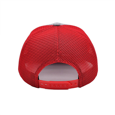 Custom 6 Panel Trucker Cap Bordir Logo Polyester Mesh Hat
