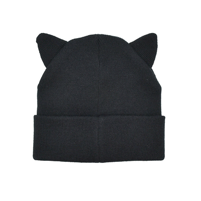 Gaya Kain Poliester Musim Dingin Merajut Topi Telinga Kucing Topi Kupluk Lucu Topi Jorok Hangat