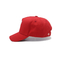 Topi Bisbol Lima Panel Visor Melengkung Klasik Dengan 4 Kancing Merah