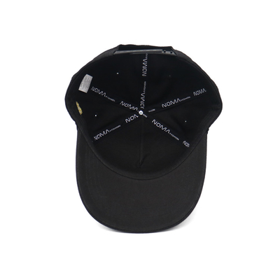 6 Panel Katun/Polyester/Nylon Baseball Cap dengan Curved Visor dan Mental Strap/Plastic Snap Closure