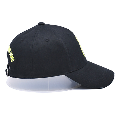 5 Panel Camper Sport Cap dengan Lubang Tali 2/4/6/Tidak Ada Warna Hitam Dengan Logo Bordir