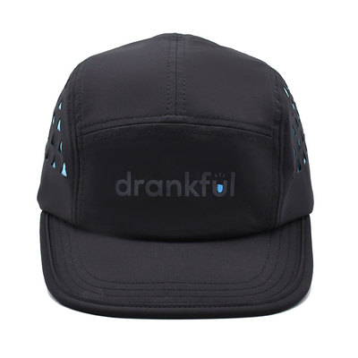 5 Panel Camper Hat Sports Mesh Pita Penahan Keringat Laser Mata Ikan Disesuaikan