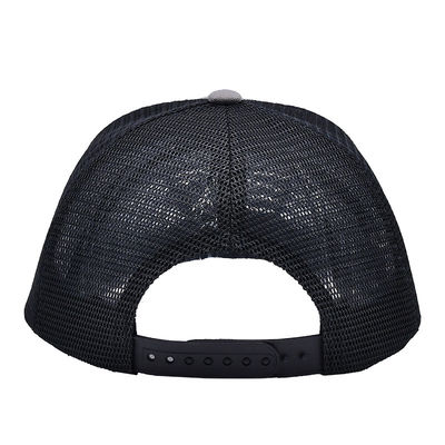 Topi Trucker Depan-Katun yang Dapat Disesuaikan dengan Patch Lether Kustom Pita Penahan Keringat