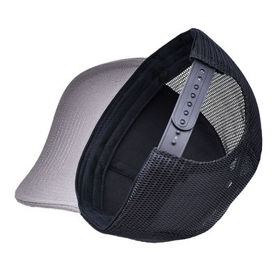 Topi Trucker Depan-Katun yang Dapat Disesuaikan dengan Patch Lether Kustom Pita Penahan Keringat