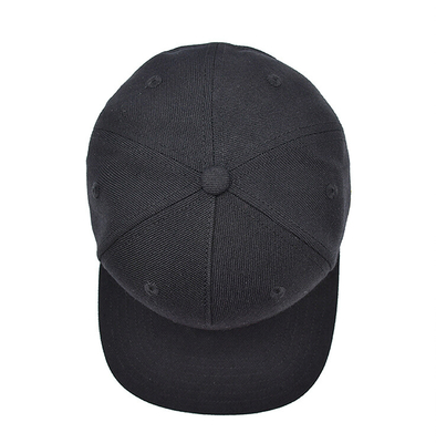 Custom 6 Panel Hitam Akrilik Tutup Kembali Flex Fit Gorras Cap bordir sublimasi Logo Underbrim Hip Hop Snapback cap