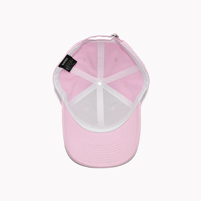 6 Eyelets 6 Panel Baseball Cap Dengan Panel Depan Konstruksi Warna Pink