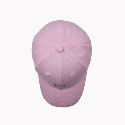 6 Eyelets 6 Panel Baseball Cap Dengan Panel Depan Konstruksi Warna Pink