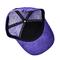 Kustomisasi 5 Panel Trucker Cap Visor Curved Eyelets Purple Mesh Hat Warna Logo Kustomisasi