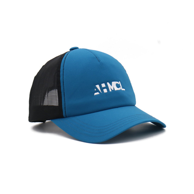 Musim Panas 5 Panel Trucker Cap Dengan Custom Logo Bordir Perjalanan Olahraga Baseball Cap Mesh Pria Biasa Blank