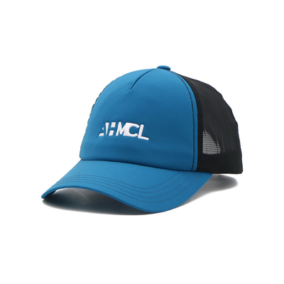 Musim Panas 5 Panel Trucker Cap Dengan Custom Logo Bordir Perjalanan Olahraga Baseball Cap Mesh Pria Biasa Blank