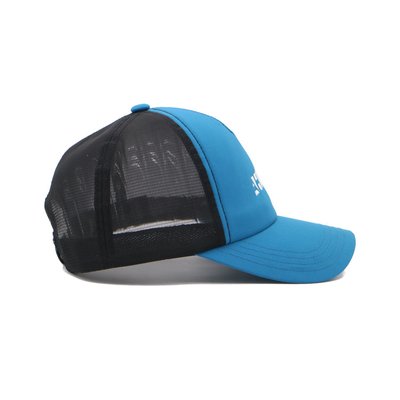 Musim Panas 5 Panel Trucker Cap Dengan Custom Logo Bordir Perjalanan Olahraga Baseball Cap Mesh Pria Biasa Blank