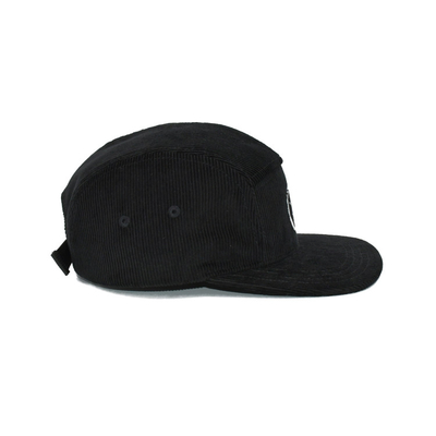 Corduroy 5 Panel Camper Cap Untuk Berlari Flat Bill Camping Hat