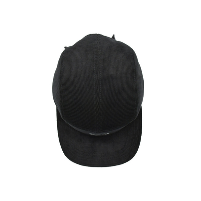 Corduroy 5 Panel Camper Cap Untuk Berlari Flat Bill Camping Hat