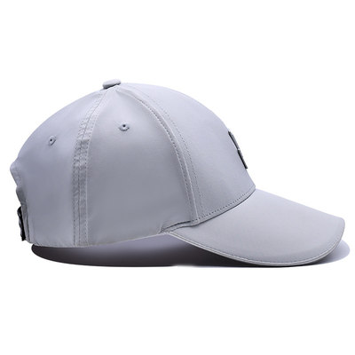 Disesuaikan 6 Panel Baseball Cap Curve Peak Style Karet Patch Logo