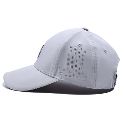 Disesuaikan 6 Panel Baseball Cap Curve Peak Style Karet Patch Logo
