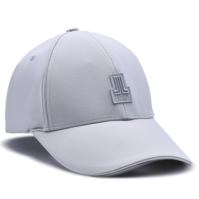 Disesuaikan 6 Panel Baseball Cap Curve Peak Style Karet Patch Logo