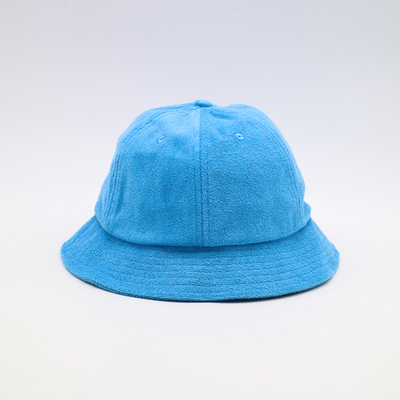 Custom Terry Cloth Bucket Hat Wide Brim Casual and Fashionable Style Logo bordir 3D khusus