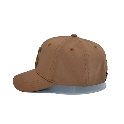 Sepatu Baseball Cap Bergaya Enam Panel Dengan Visor melengkung Dan Kain-Mencocokkan jahitan Polyester Dan Logo bordir handuk