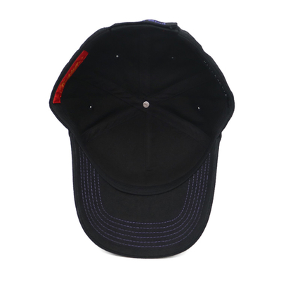 Disesuaikan 5 Panel Baseball Cap Dengan Logo 3D bordir Dan Cocok Kain Warna jahitan
