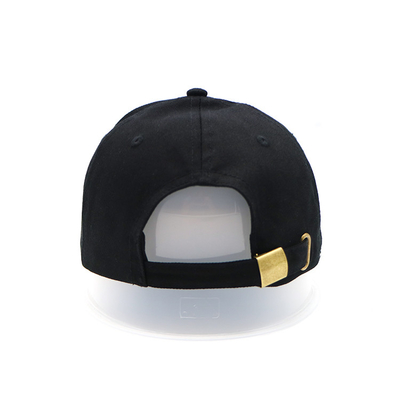 Profil tali yang dapat disesuaikan 6 Panel Baseball Cap dengan visor melengkung dan jahitan diperkuat