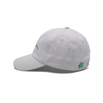 Logo bordir 6 Panel Baseball Cap Dengan Tali Adjustable Dan Kain Katun