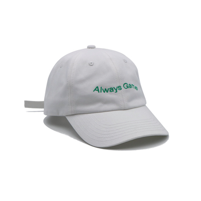 Logo bordir 6 Panel Baseball Cap Dengan Tali Adjustable Dan Kain Katun