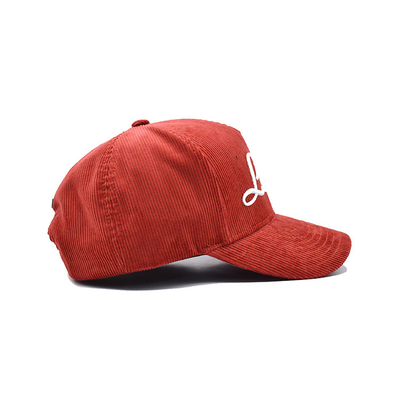 Tali 5 Panel Baseball Cap dengan jahitan diperkuat dan visor melengkung