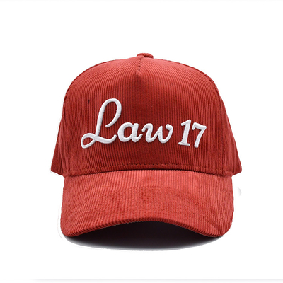 Tali 5 Panel Baseball Cap dengan jahitan diperkuat dan visor melengkung