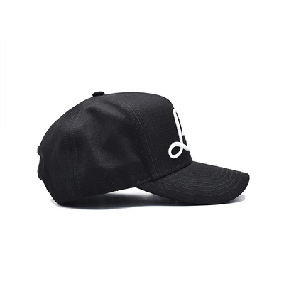 Profil 5 Panel Baseball Cap dengan visor melengkung dan tali diatur