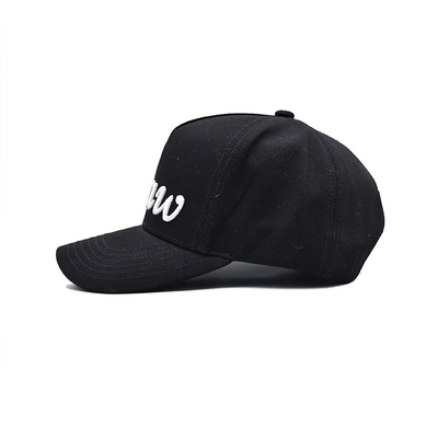 Profil 5 Panel Baseball Cap dengan visor melengkung dan tali diatur
