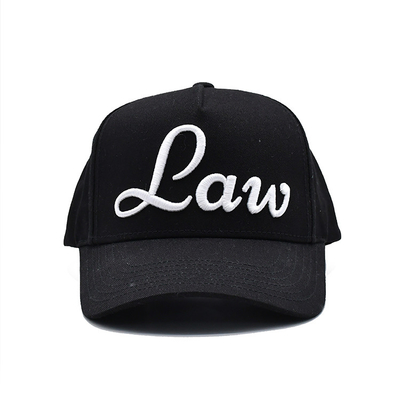 Profil 5 Panel Baseball Cap dengan visor melengkung dan tali diatur