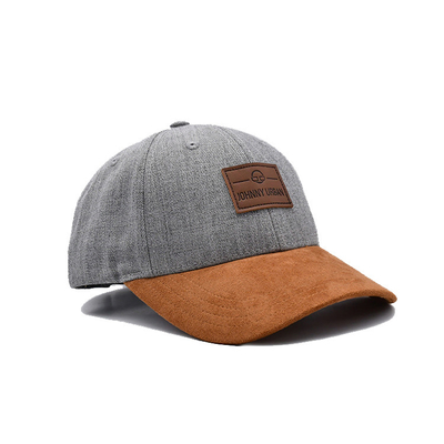 Suede 6 Panel Baseball Cap Dengan Warna Mencocokkan jahitan Dan Jajaran Diperkuat