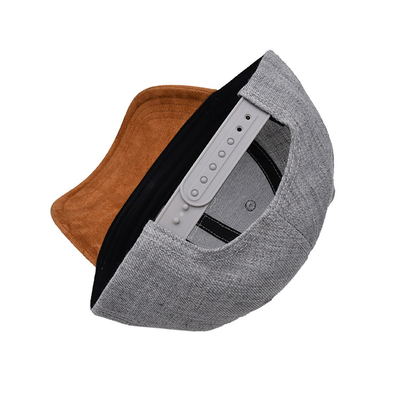 Suede 6 Panel Baseball Cap Dengan Warna Mencocokkan jahitan Dan Jajaran Diperkuat