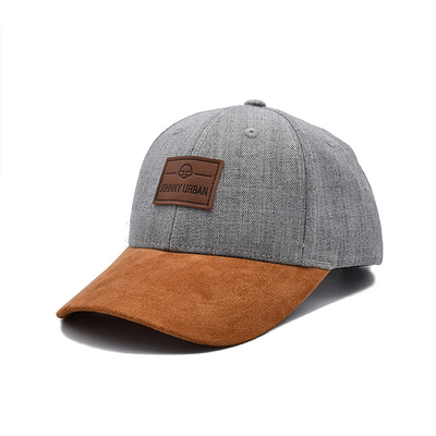 Suede 6 Panel Baseball Cap Dengan Warna Mencocokkan jahitan Dan Jajaran Diperkuat