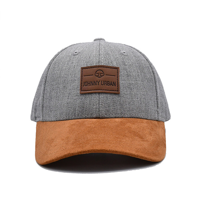 Suede 6 Panel Baseball Cap Dengan Warna Mencocokkan jahitan Dan Jajaran Diperkuat