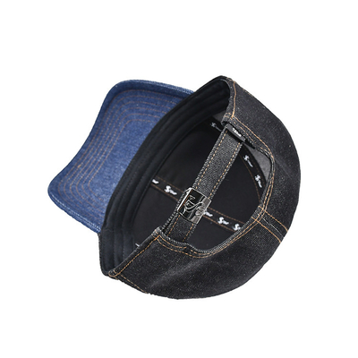 Profil Konstruksi bordir Baseball Cap Custom Warna Denim Sweatband