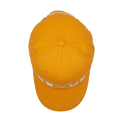 Tali yang dapat disesuaikan Profil visor melengkung Baseball Cap dengan jahitan warna kain yang terkoordinasi