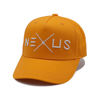 Tali yang dapat disesuaikan Profil visor melengkung Baseball Cap dengan jahitan warna kain yang terkoordinasi