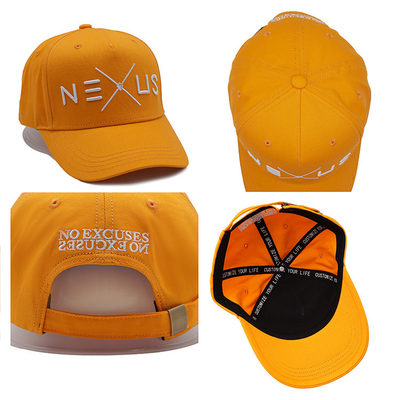 Tali yang dapat disesuaikan Profil visor melengkung Baseball Cap dengan jahitan warna kain yang terkoordinasi