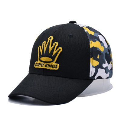 Unisex Cotton Baseball Cap Bersulam Dengan Mata dan Penutupan Custom