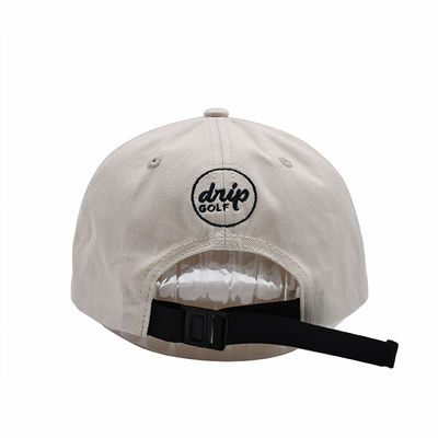 Custom bordir topi bisbol dengan tali yang disesuaikan dan gesper logam