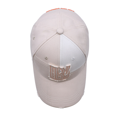 Custom Full Seasons Baseball Cap Factory Putih Baseball Cap Dengan Detail Kerajinan